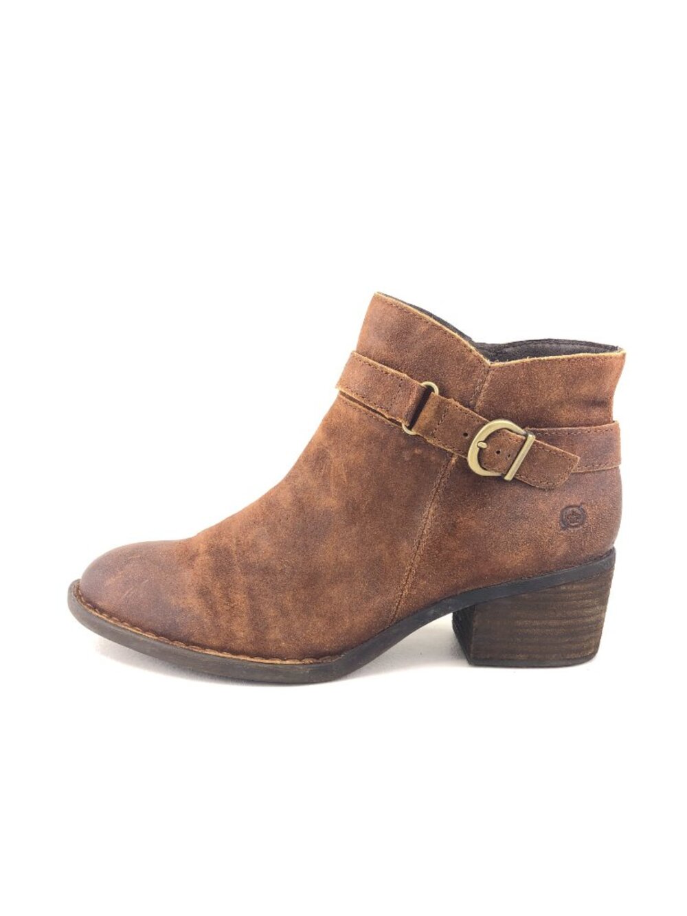 Born Adia Brown Distressed Suede Ankle Boots 11 M